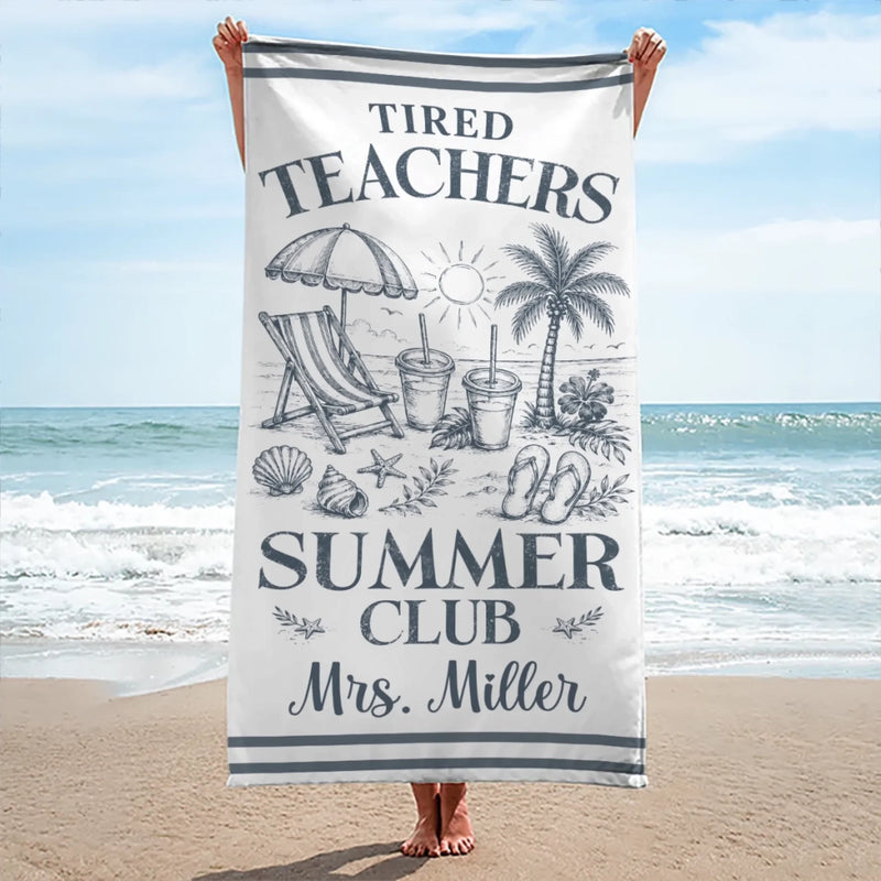 Custom Beach Towel - Personalized Summer Vacation And Travel Gifts For Teachers - Catch Me Not Lesson Planning