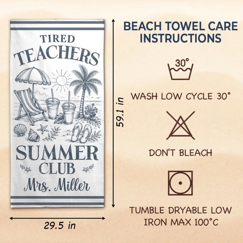 Custom Beach Towel - Personalized Summer Vacation And Travel Gifts For Teachers - Catch Me Not Lesson Planning
