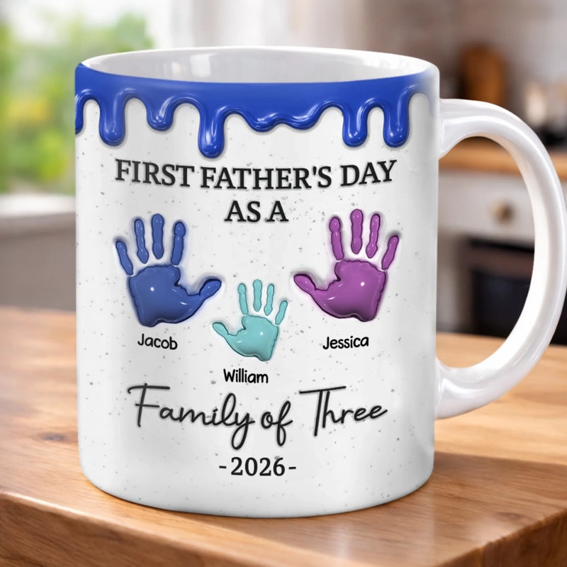 Custom 3D Inflated Effect Printed Mug - Personalized Father's Day Birthday Gifts For Mom, Dad, Kids - Family Makes Everything Better