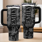 Custom Engraved 40oz Tumbler With Handle - Personalized Birthday Gifts For Besties, Sisters, BFF, Family, Yourself - One Sip At A Time