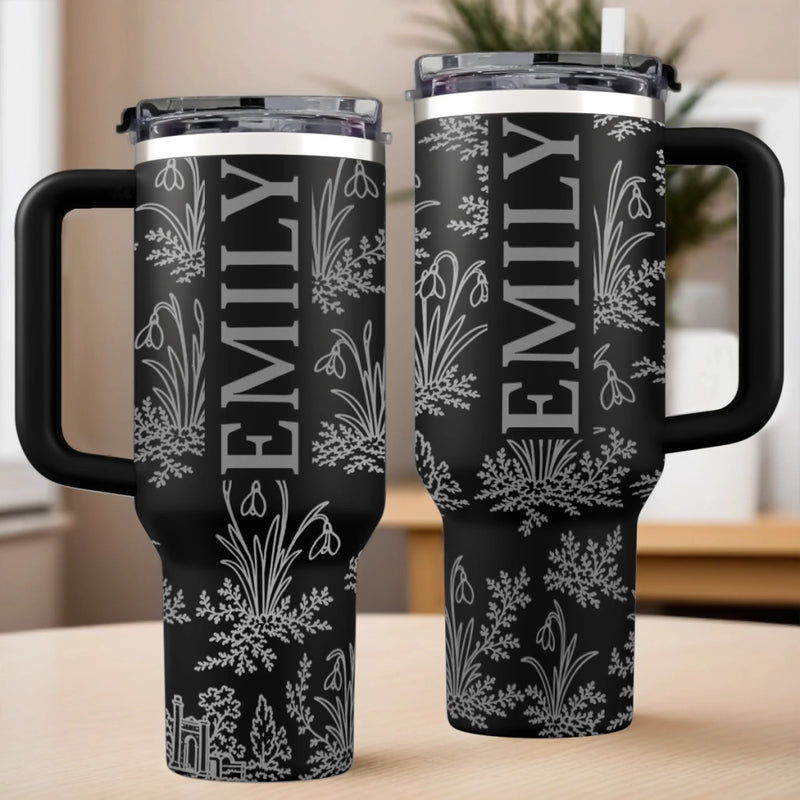 Custom Engraved 40oz Tumbler With Handle - Personalized Birthday Gifts For Besties, Sisters, BFF, Family, Yourself - One Sip At A Time