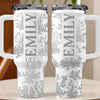 Custom Engraved 40oz Tumbler With Handle - Personalized Birthday Gifts For Besties, Sisters, BFF, Family, Yourself - One Sip At A Time