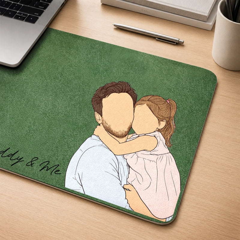 Custom Photo Desk Mat -  Personalized Father's Day Birthday Gifts For Dad, Grandpa - Success Starts With Family
