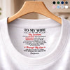 Custom Inside Neck Print T-Shirt - Personalized Anniversary Wedding Gifts For Husband And Wife, Him And Her - Her Sunshine, His Forever