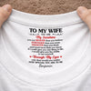 Custom Inside Neck Print T-Shirt - Personalized Anniversary Wedding Gifts For Husband And Wife, Him And Her - Her Sunshine, His Forever