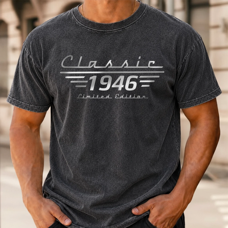 Custom Washed Cotton T-shirt - Personalized Father's Day Birthday Gifts For Dad, Grandpa, Family, Yourself - Forever Lucky To Have Dad