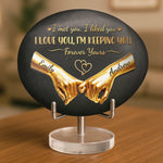 Custom Printed Rock - Personalized Anniversary Wedding Gifts For Husband And Wife, Him And Her - Love Sealed With Pinky Promises