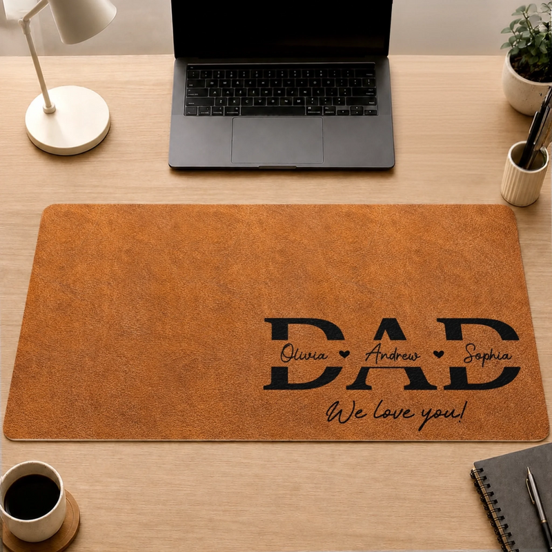 Custom Desk Mat -  Personalized Father's Day Birthday Gifts For Dad, Grandpa - Dad Mode Always Active