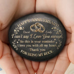 Custom Printed Rock - Personalized Anniversary Wedding Gifts For Husband And Wife, Him And Her - Love You More Every Anniversary