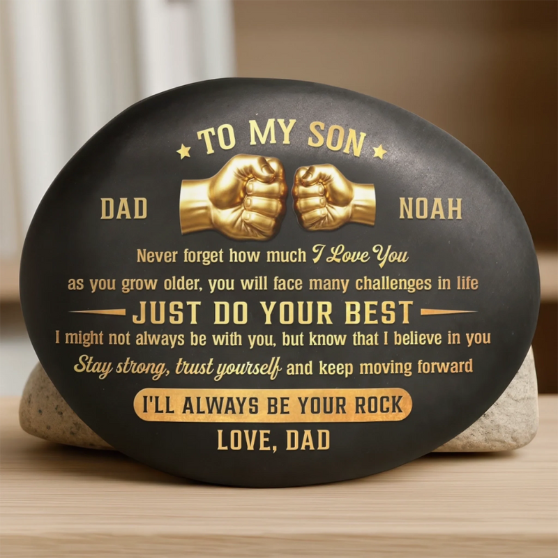 Custom Printed Rock - Personalized Birthday Gifts For Son - Loved Beyond Words