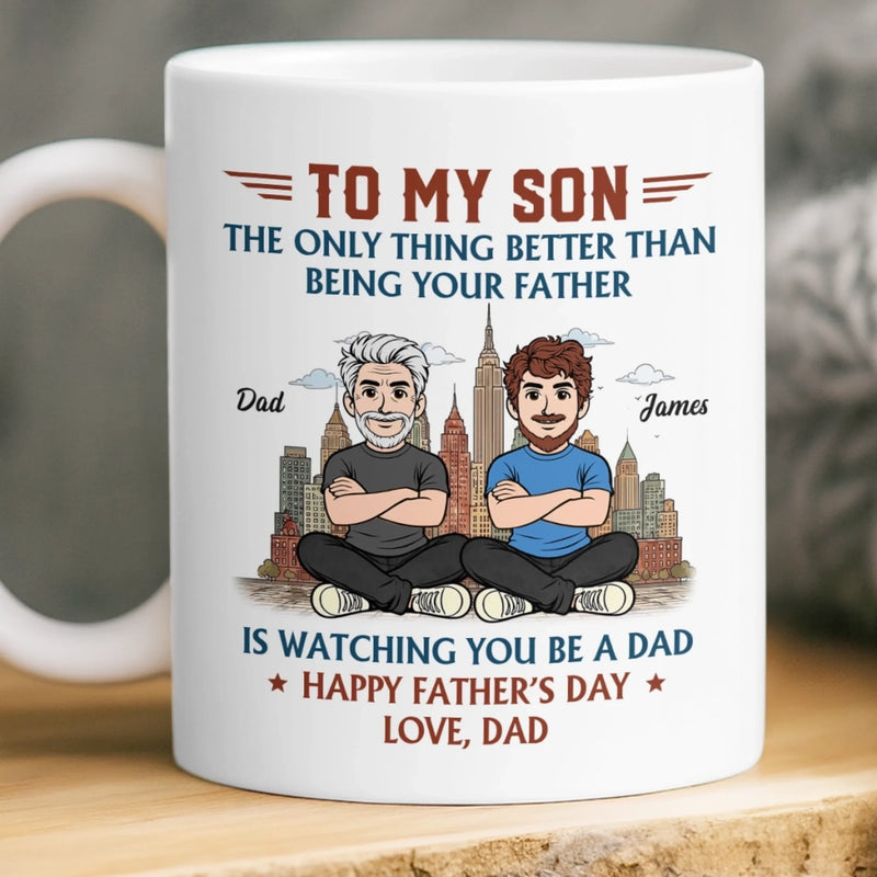 Custom Mug - Personalized Father's Day Birthday Gifts For Son, New Dad, New Parents - The Man, The Myth