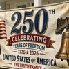 Custom Polyester Outdoor Banner - Personalized America 250th Anniversary Gifts For Mom, Dad, Brother, Sister, Kids - Proud Hearts Since The Beginning