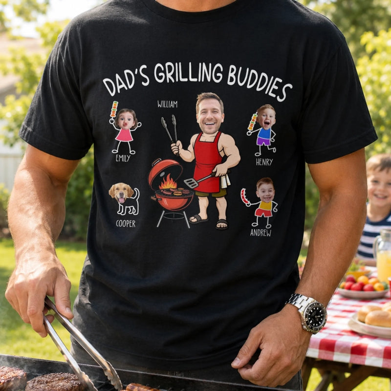 Custom Photo T-shirt, Hoodie - Personalized Father's Day Birthday Gifts For Dad, Grandpa - King of the Backyard Grill