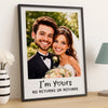 Custom Photo Funny Caricature Vertical Poster - Personalized Anniversary Wedding Gifts For Husband And Wife, Him And Her - Officially Stuck Together Forever