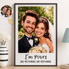 Custom Photo Funny Caricature Vertical Poster - Personalized Anniversary Wedding Gifts For Husband And Wife, Him And Her - Officially Stuck Together Forever