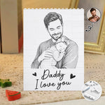 Custom Photo Vertical Rectangle Shaped Building Brick Blocks - Personalized Father's Day Birthday Gifts For Dad, Grandpa - Love Built Brick By Brick