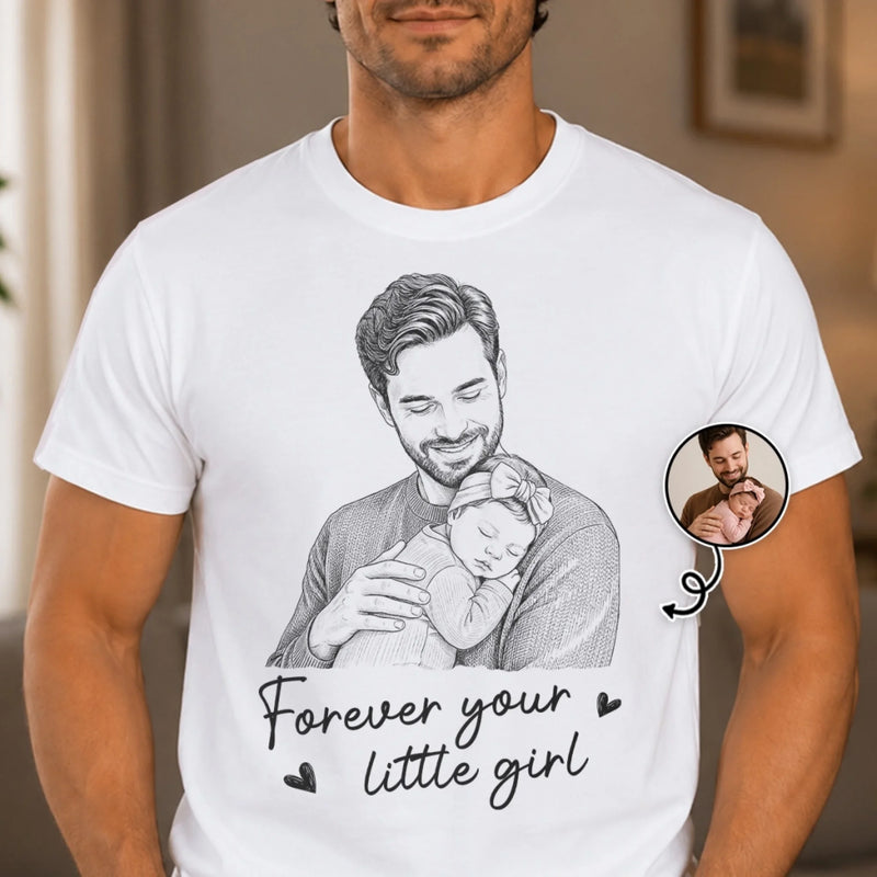 Custom Photo T-shirt, Hoodie - Personalized Father's Day Birthday Gifts For Dad, Grandpa - Family First Forever