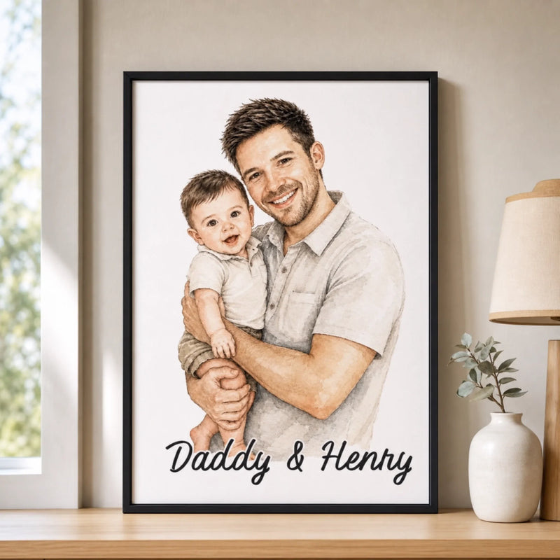 Custom Photo Vertical Poster - Personalized Father's Day Birthday Gifts For Dad, Grandpa - Always Proud To Call You Dad