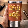 Custom Printed Leather Tumbler - Personalized Father's Day Birthday Gifts For Dad, Grandpa - Dad Is Our Everyday Hero
