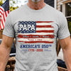 Custom T-shirt, Hoodie - Personalized America 250th Anniversary Birthday Gifts For Dad, Grandpa - Built On Freedom
