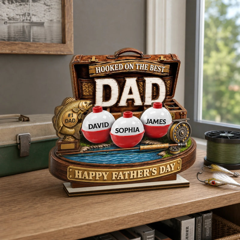 Custom 2-Layered Wooden Plaque - Personalized Father's Day Fishing Gifts For Fisherman, Dad, Grandpa - Gone Fishing See You Later