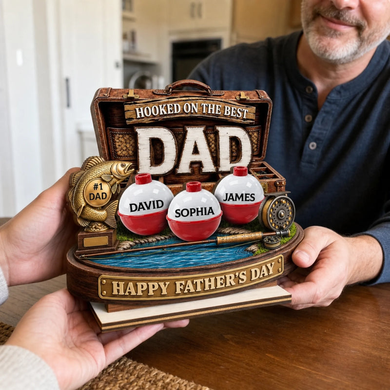Custom 2-Layered Wooden Plaque - Personalized Father's Day Fishing Gifts For Fisherman, Dad, Grandpa - Gone Fishing See You Later