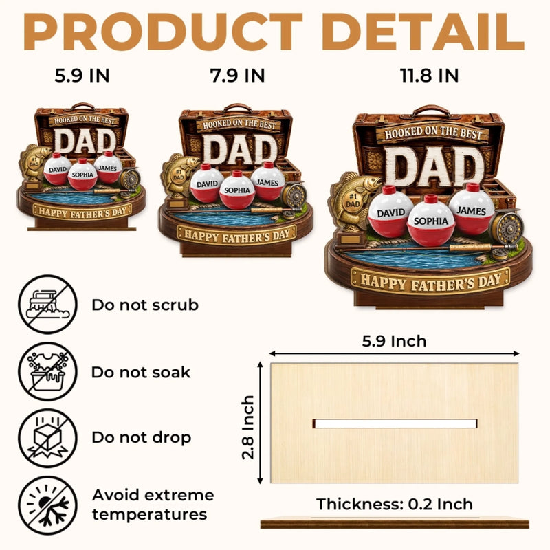Custom 2-Layered Wooden Plaque - Personalized Father's Day Fishing Gifts For Fisherman, Dad, Grandpa - Gone Fishing See You Later