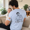 Custom Photo T-shirt - Personalized Father's Day, Baby Shower, Gender Reveal Gifts For New Moms, New Dads, New Parents - Rookie Dad, Pro Cuddler