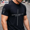 Custom Unisex T-Shirt With Design On Sleeve - Personalized Father's Day Birthday Gifts For Dad, Grandpa - Forever My Hero