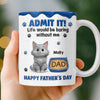 Custom Mug - Personalized Father's Day Birthday Gifts For Cat Lovers, Cat Mom And Dad - The Real Boss Lives Here