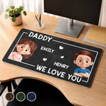 Custom Desk Mat -  Personalized Father's Day Birthday Gifts For Dad, Grandpa - Loved By Tiny Humans
