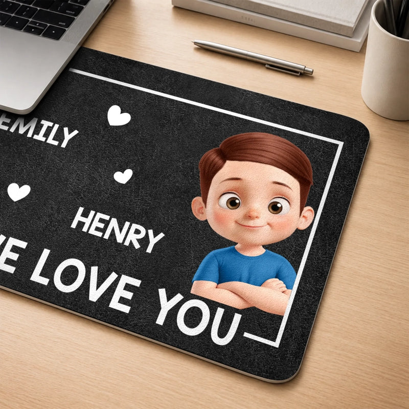 Custom Desk Mat -  Personalized Father's Day Birthday Gifts For Dad, Grandpa - Loved By Tiny Humans