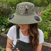 Custom Hat With Fans Solar Power - Personalized Garden Gifts For Gardeners - Let Her Garden Grow