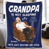 Custom Blanket - Personalized Father's Day Birthday Gifts For Dad, Grandpa - Dad’s Favorite Hobby Is Napping