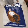 Custom Blanket - Personalized Father's Day Birthday Gifts For Dad, Grandpa - Dad’s Favorite Hobby Is Napping