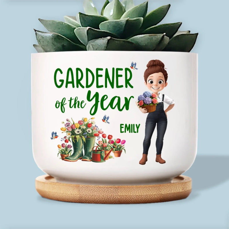 Custom Home Decor Ceramic Plant Pot - Personalized Birthday Garden Gifts For Gardeners - Born To Garden