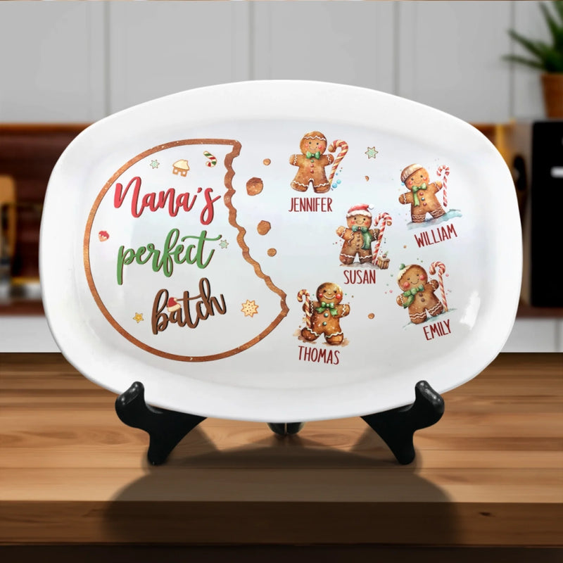 Nana's Perfect Batch - Family Personalized Custom Platter - Christmas Gift For Mom, Grandma