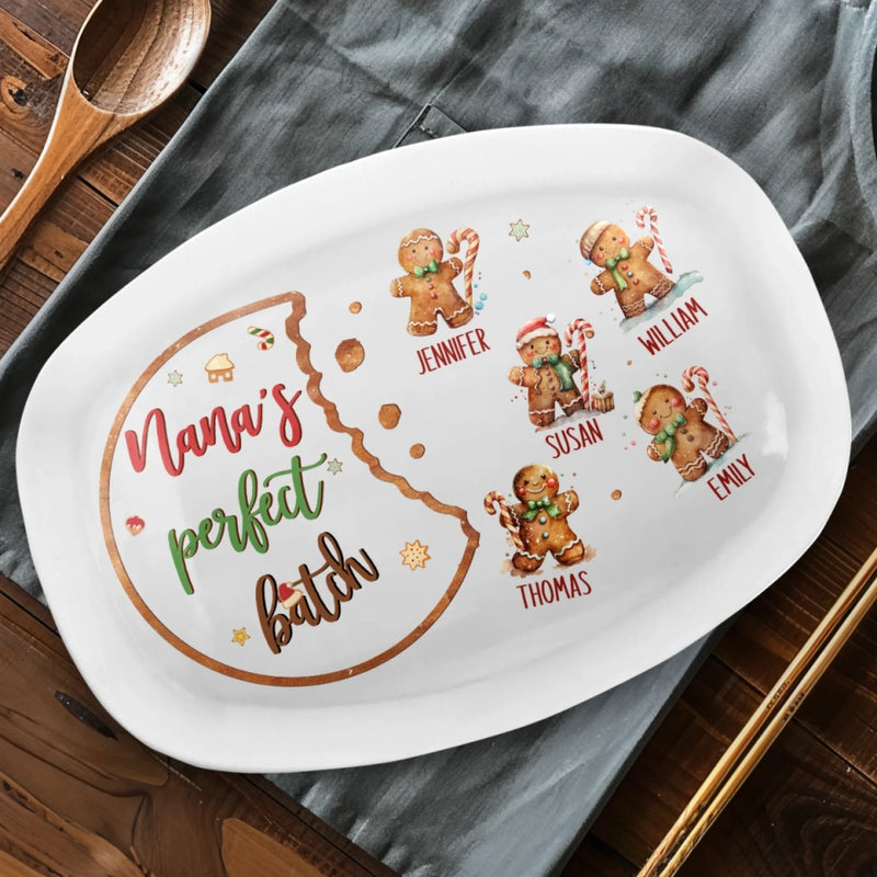 Nana's Perfect Batch - Family Personalized Custom Platter - Christmas Gift For Mom, Grandma
