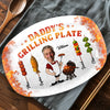 Custom Photo Platter - Personalized Father's Day Birthday Gifts For Dad, Grandpa - Dad In His Grilling Plate