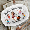 Custom Photo Serving Up Love, One BBQ At A Time - Family Personalized Custom Platter - Father's Day, Gift For Dad, Grandpa