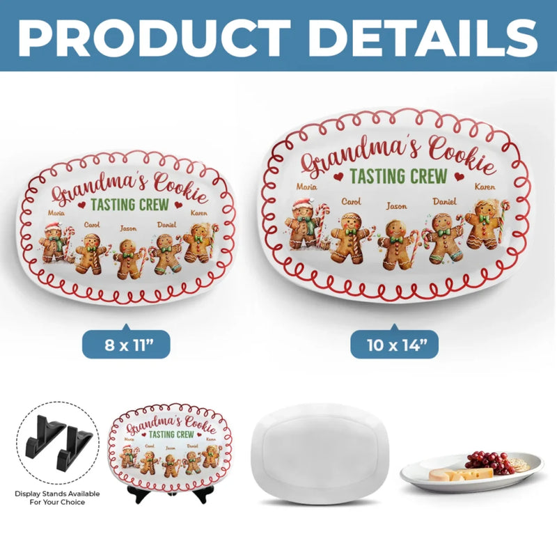 Custom Name Christmas Cookie Tasting Gifts for Grandma - Personalized Platter