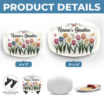 Custom Name Flower Garden Gifts for Nana - Personalized Platter