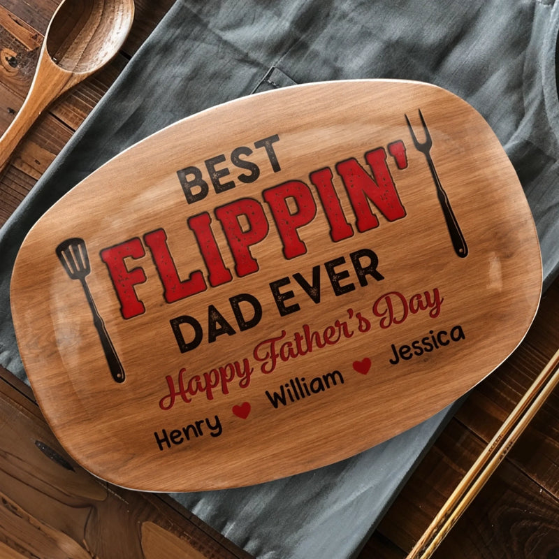 Custom Platter - Personalized Father's Day Birthday Gifts For Dad, Grandpa - Smoke Meat Enjoy Life