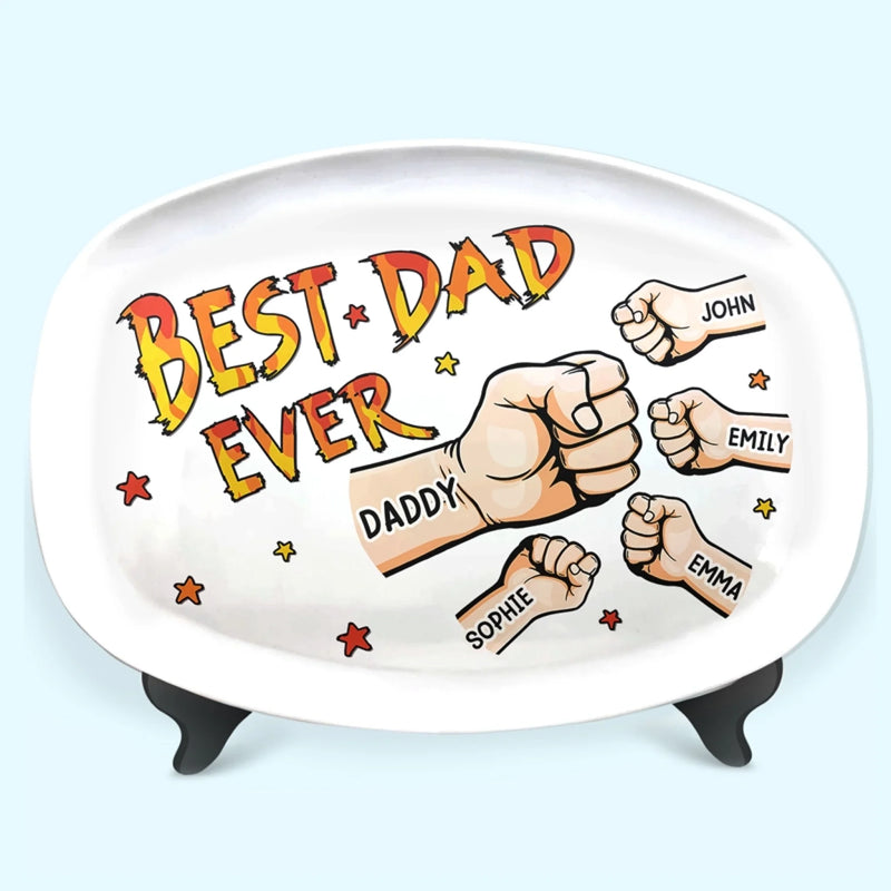 Custom Name Best Dad Ever Gifts for Dad - Personalized Platter