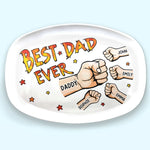 Custom Name Best Dad Ever Gifts for Dad - Personalized Platter
