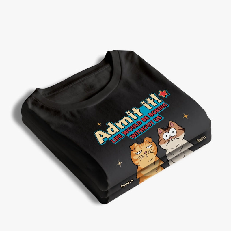 Custom Unisex T-shirt, Premium T-shirt, Hoodie - Personalized Father's Day Gifts For Cat Lovers, Cat Mom And Dad - Cat Hair, Don’t Care