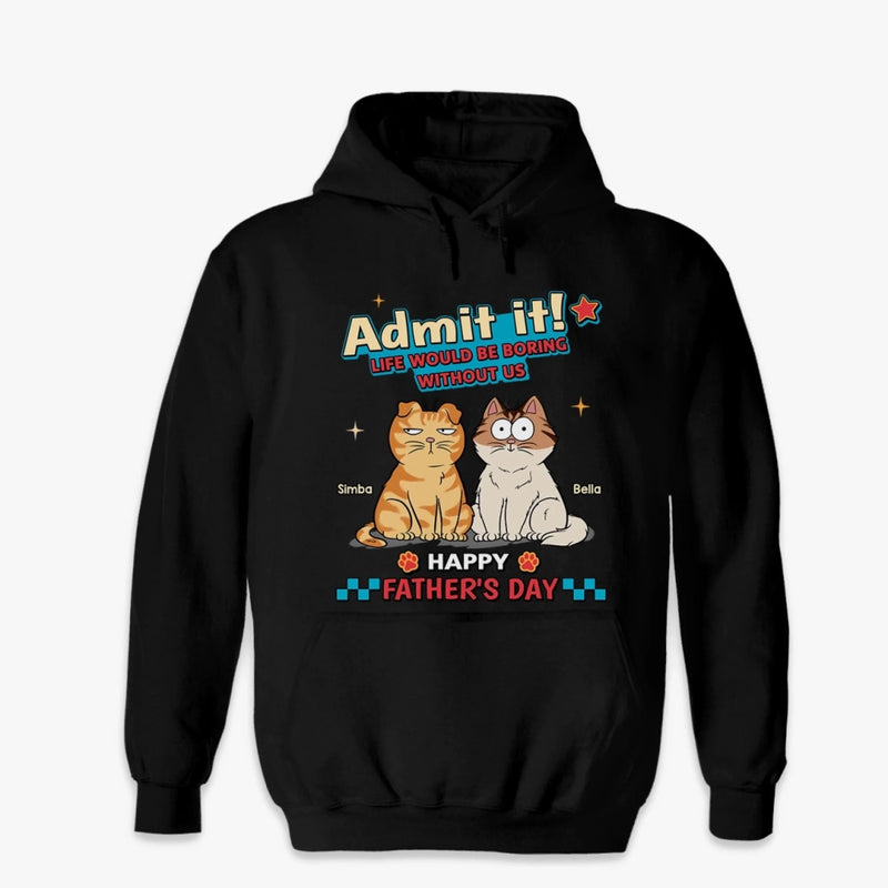 Custom Unisex T-shirt, Premium T-shirt, Hoodie - Personalized Father's Day Gifts For Cat Lovers, Cat Mom And Dad - Cat Hair, Don’t Care