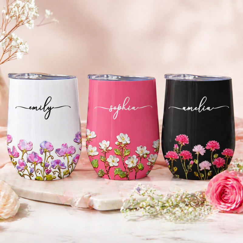 Custom Wine Tumbler - Personalized Best Friend Birthday Gifts For Women, Besties, Sisters, BFF, Family, Yourself - Partners In Wine Crimes