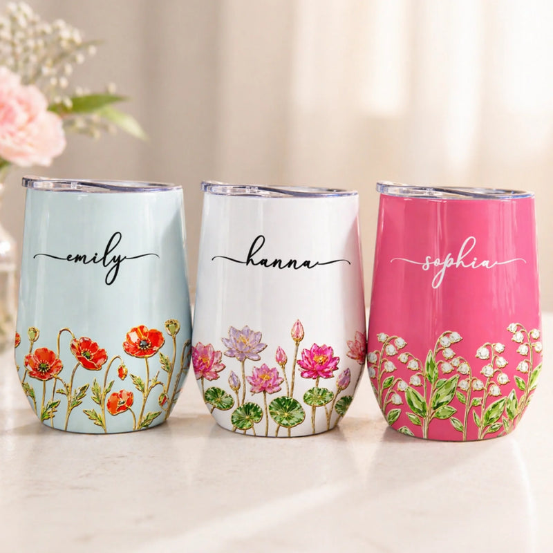 Custom Wine Tumbler - Personalized Best Friend Birthday Gifts For Women, Besties, Sisters, BFF, Family, Yourself - Self Love Sip Club