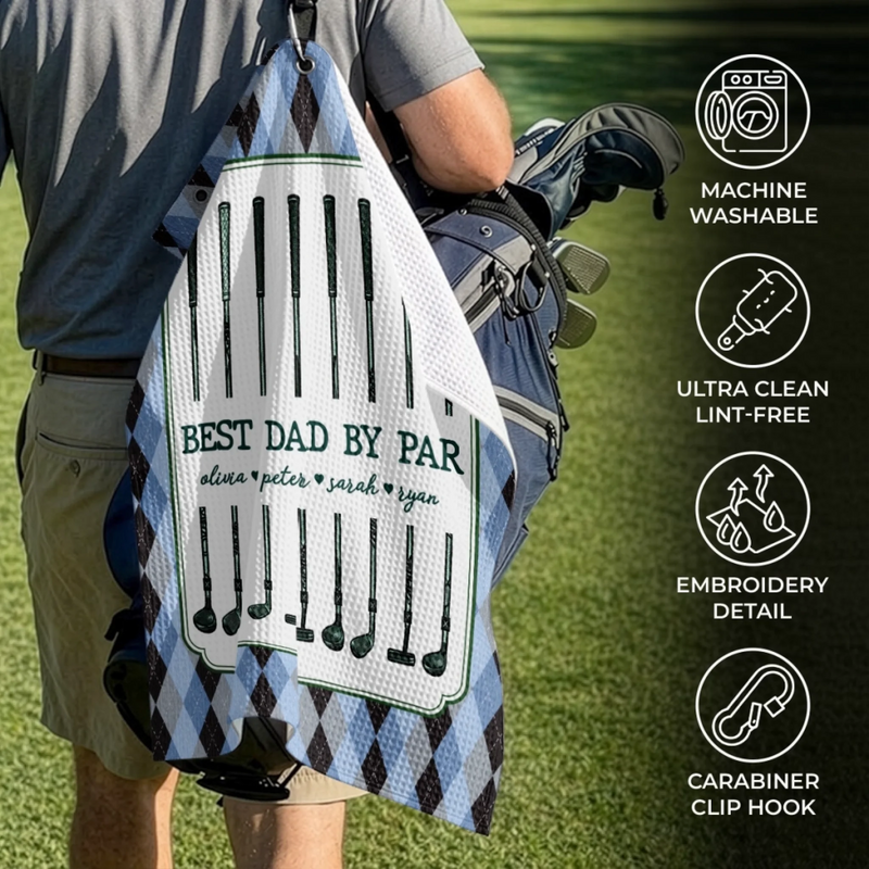 Custom Golf Towel - Personalized Father's Day Birthday Golf Gifts For Dad, Grandpa - Chasing Birdies All Day